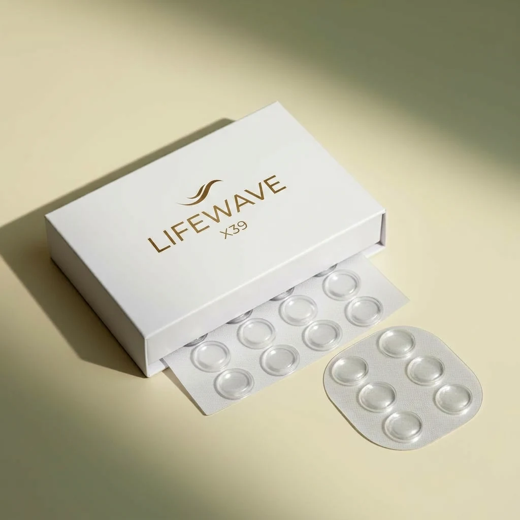 Caja LifeWave X39 con parches de fototerapia